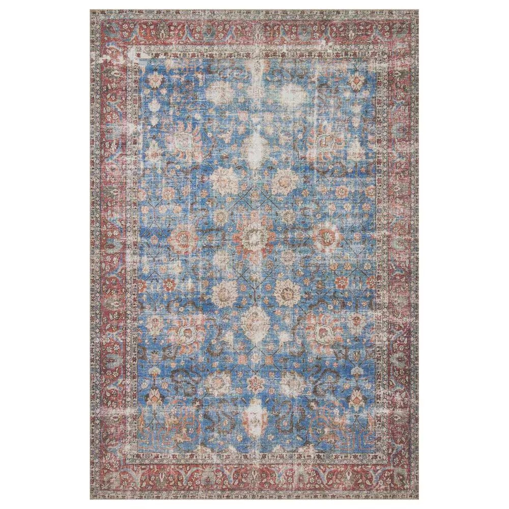 Loloi Loren LQ-01 2'3" x 3'9" Blue and Brick Area Rug