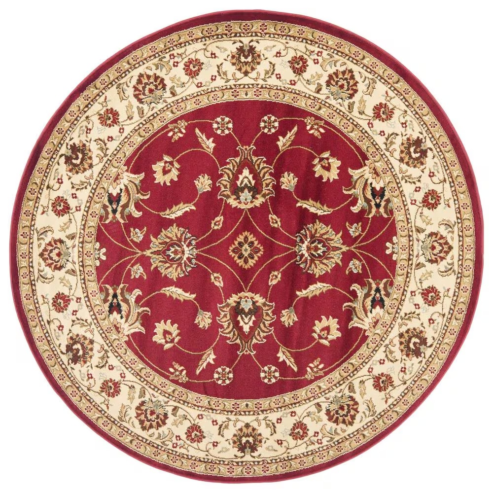Safavieh Lyndhurst LNH553 5'3" Round Red and Ivory Area Rug
