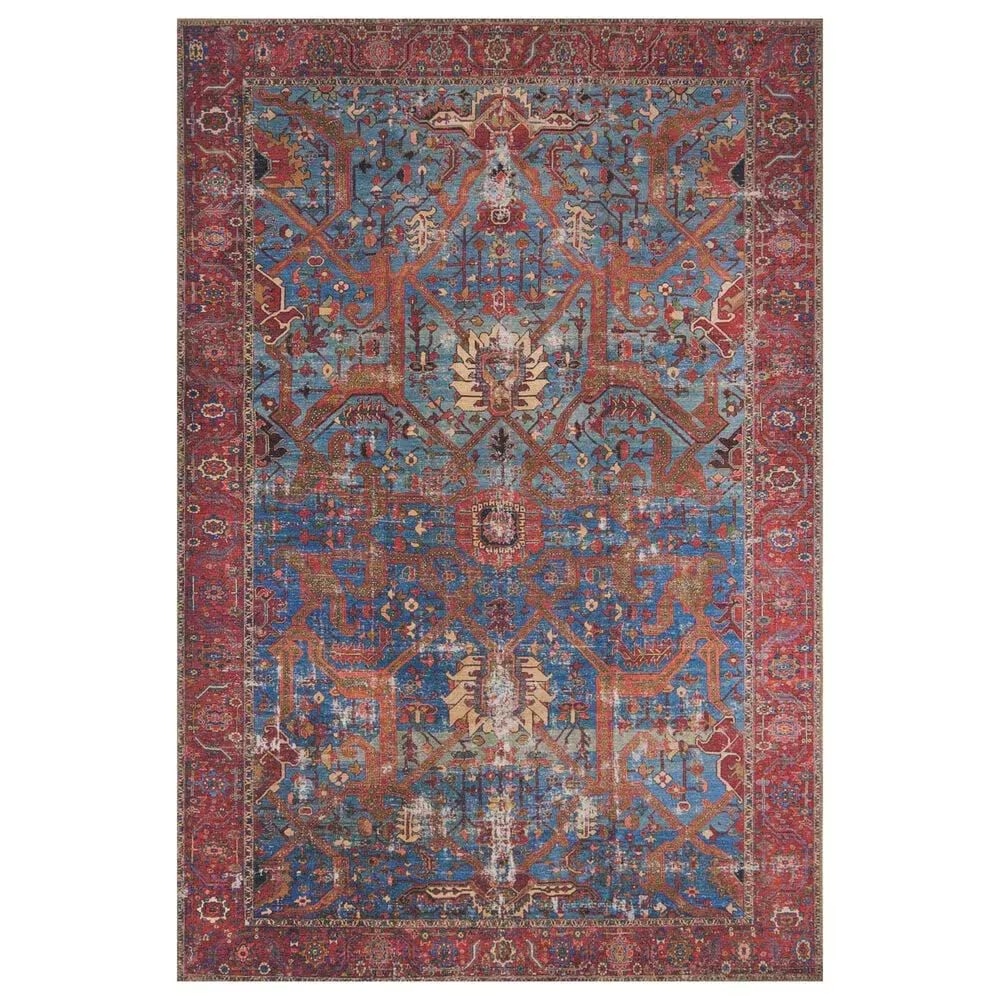 Loloi Loren LQ-10 3'6" x 5'6" Blue and Red Area Rug