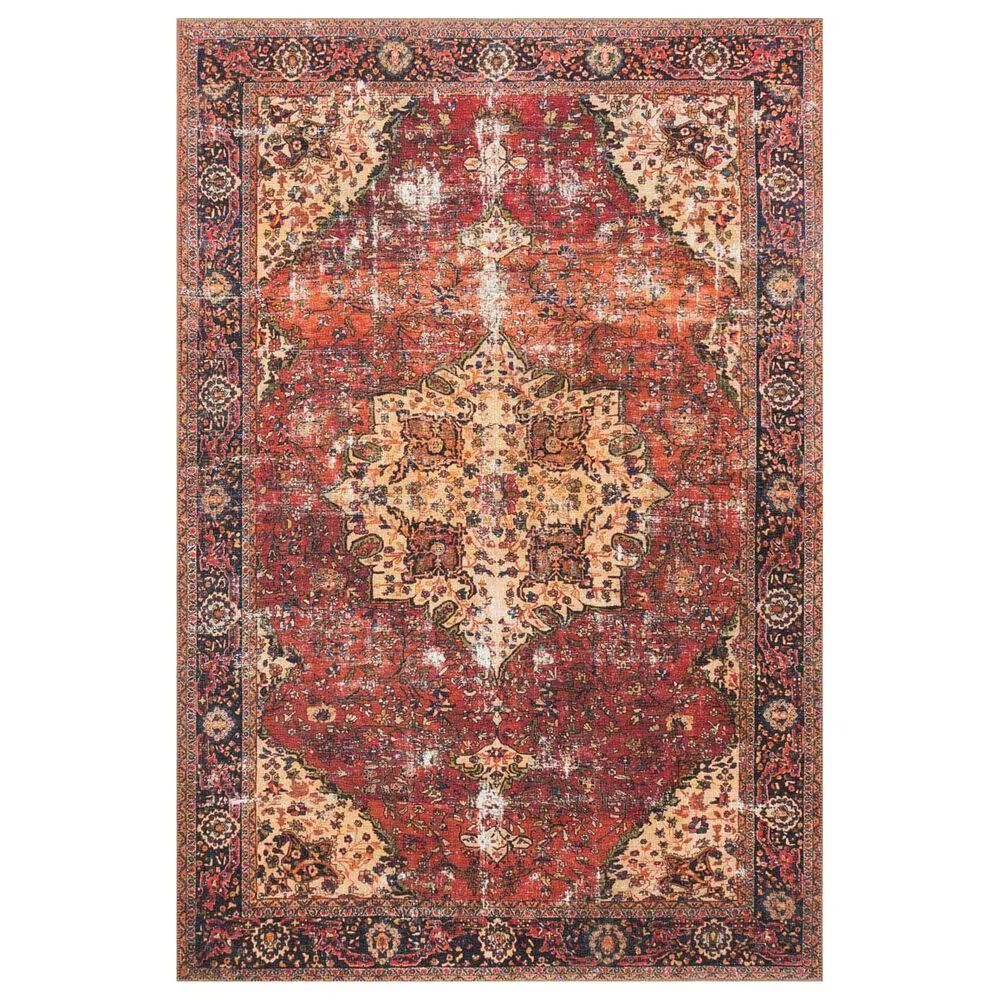 Loloi Loren LQ-07 5' x 7'6" Red and Navy Area Rug
