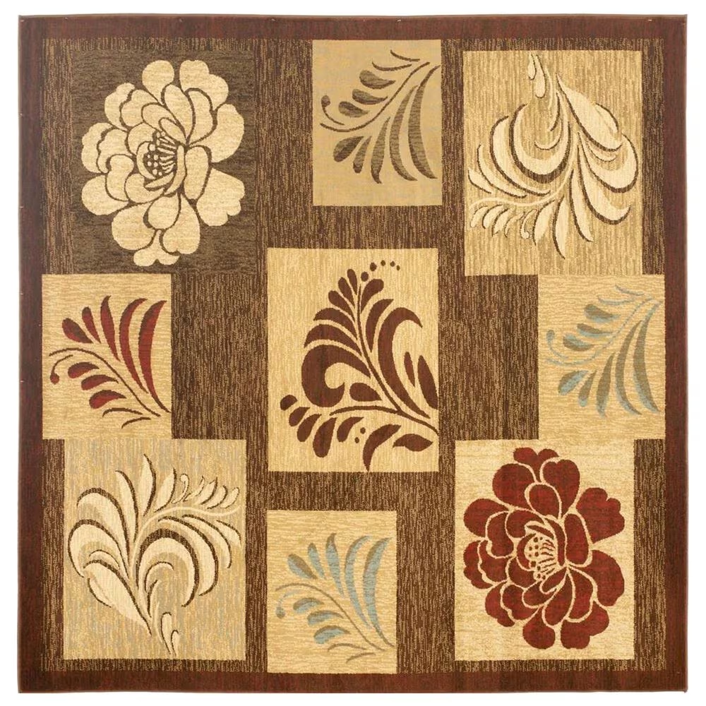 Safavieh Lyndhurst LNH554 6'7" Square Brown and Multicolor Area Rug