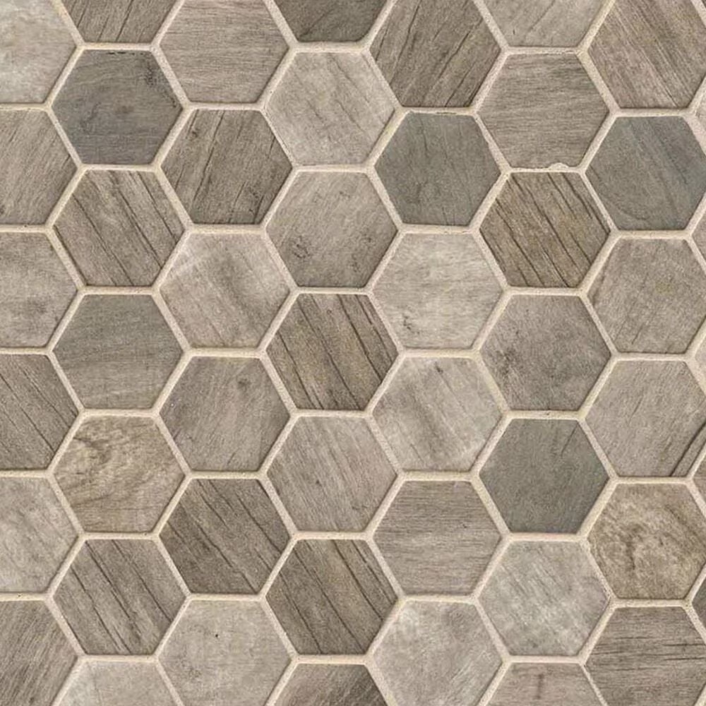 MS International Driftwood Hexagon 12" x 12" Glass Tile