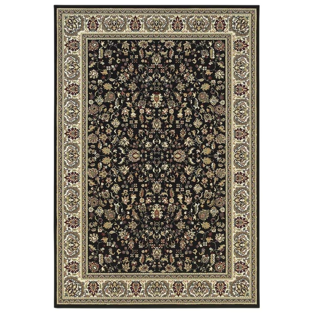 Oriental Weavers Kashan 108B 6'7" x 9'6" Black Area Rug