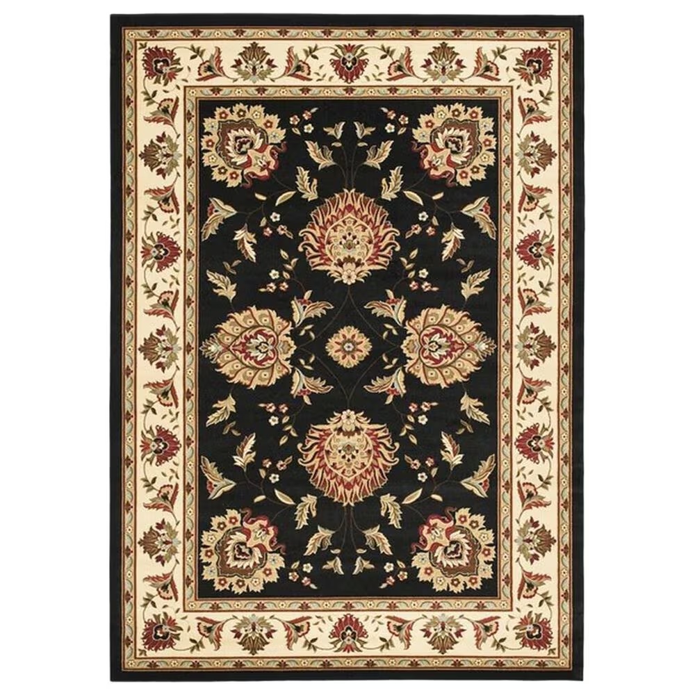 Safavieh Lyndhurst LNH555 6'7" x 9'6" Black and Ivory Area Rug