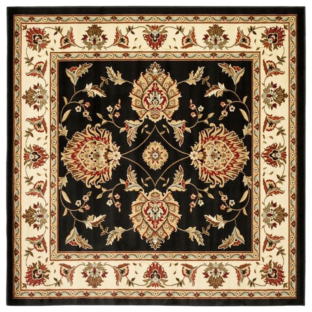 Safavieh Lyndhurst LNH555 6'7" Square Black and Ivory Area Rug