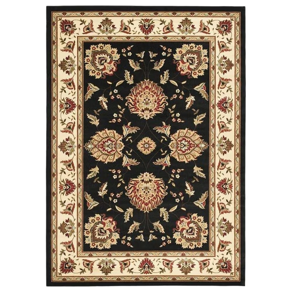 Safavieh Lyndhurst LNH555 8'9" x 12' Black and Ivory Area Rug