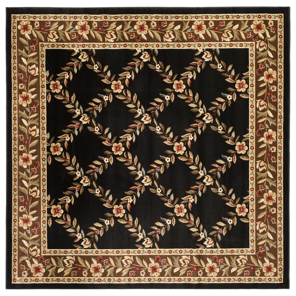 Safavieh Lyndhurst 6'7" Square Black and Brown Area Rug