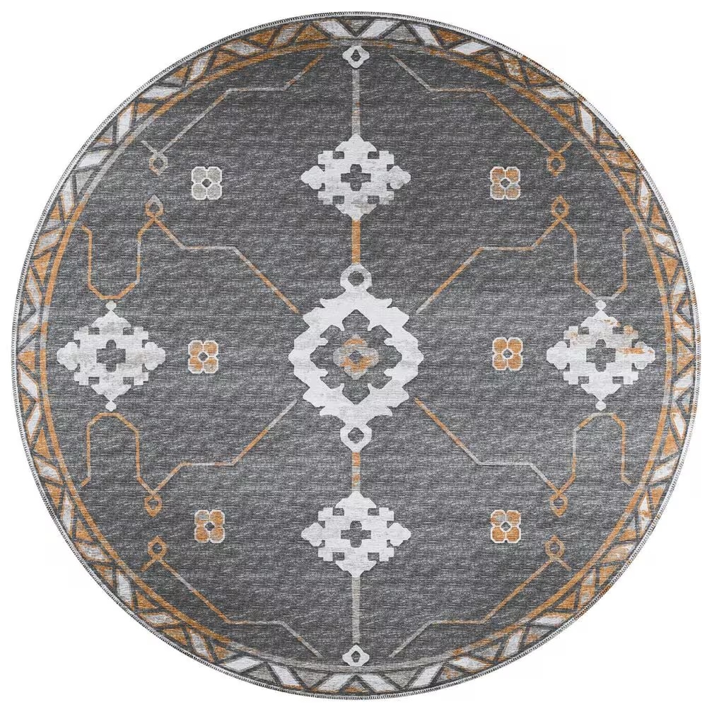 Dalyn Rug Company Sedona 8' Round Charcoal Indoor/Outdoor Area Performance Rug