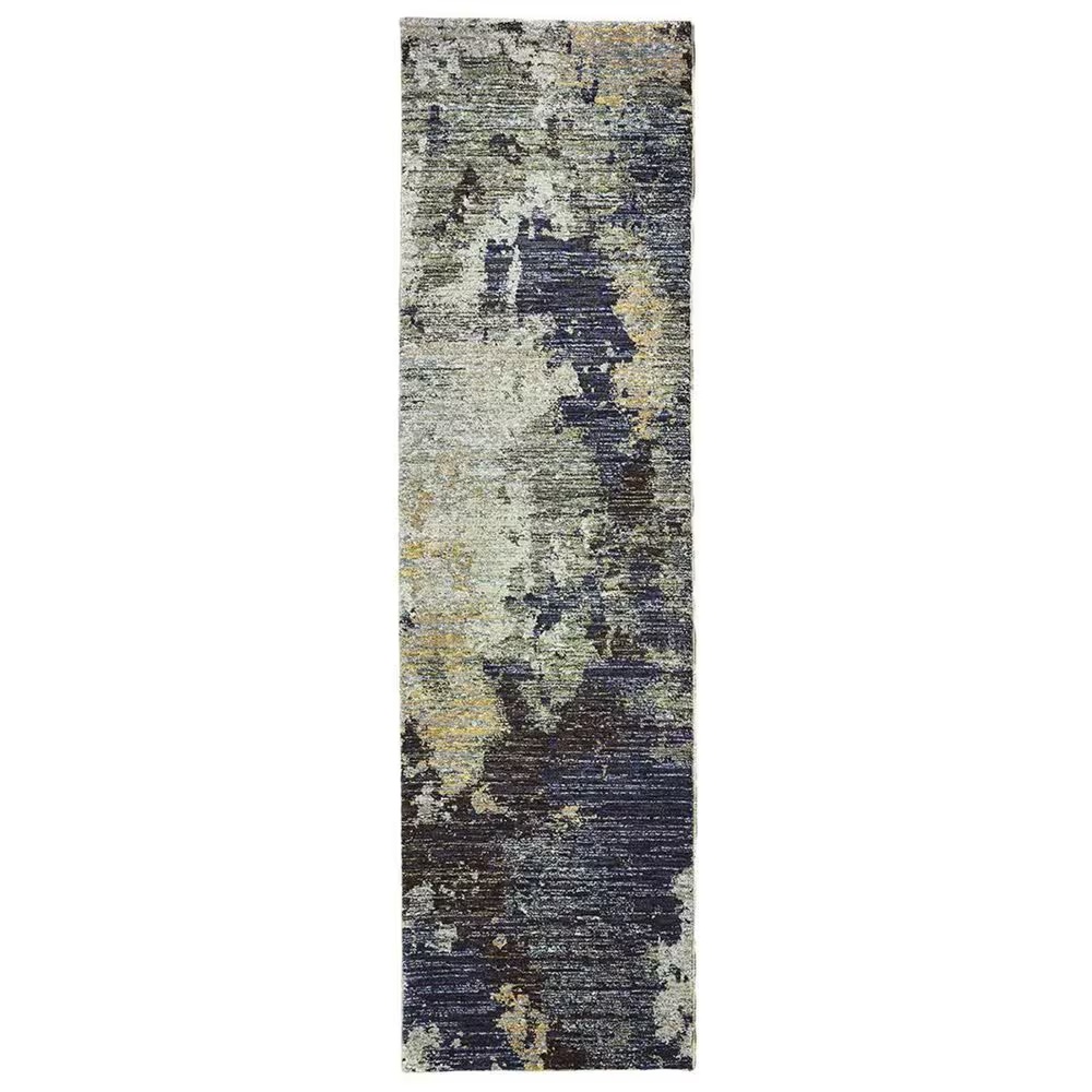 Oriental Weavers Evolution 8049B 2'6" x 12' Navy and Blue Runner