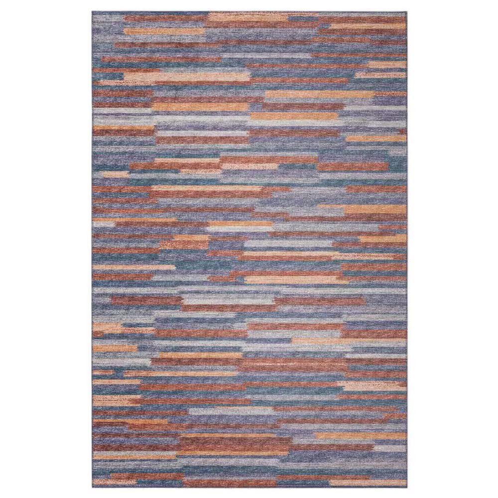 Dalyn Rug Company Sedona Striped 2'3" x 7'6" Denim Indoor/Outdoor Area Performance Rug