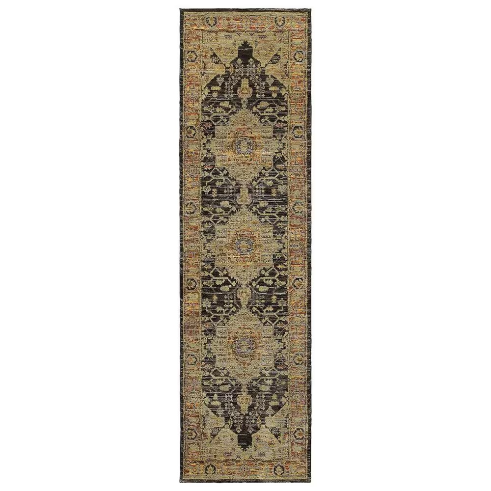 Oriental Weavers Andorra 7138B 2'6" x 12' Gold and Grey Runner