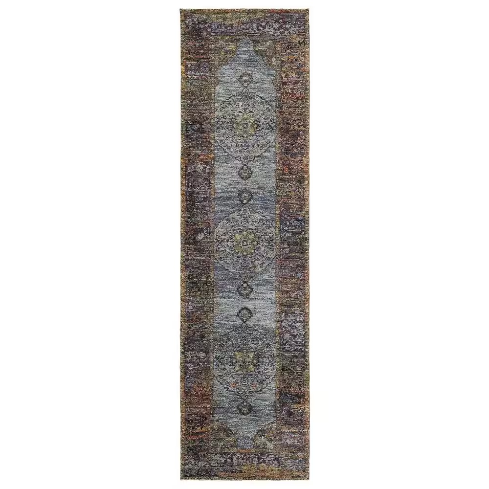 Oriental Weavers Andorra 7139A 2'6" x 12' Blue Runner