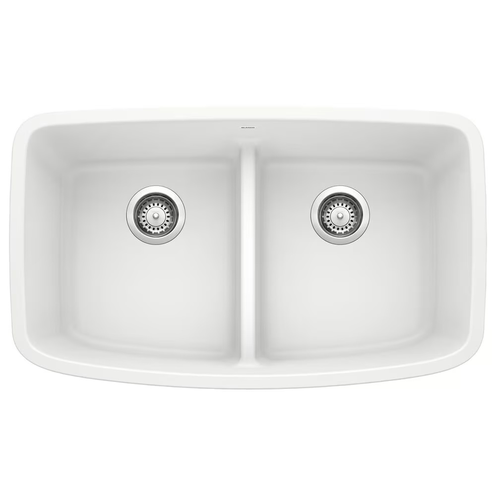 Blanco Valea 50/50 Equal Double Low Divide Sink in White