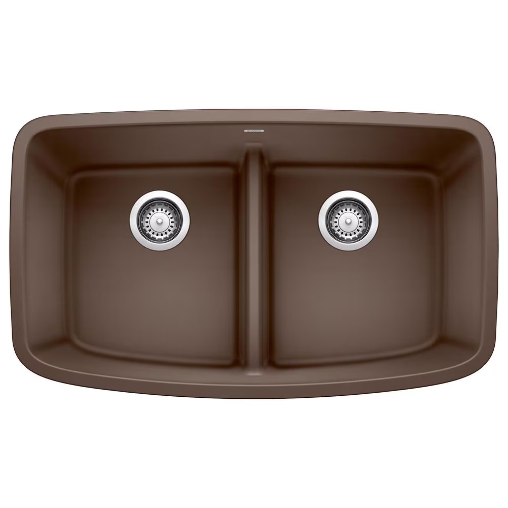 Blanco Valea 50/50 Equal Double Low Divide Sink in Cafe