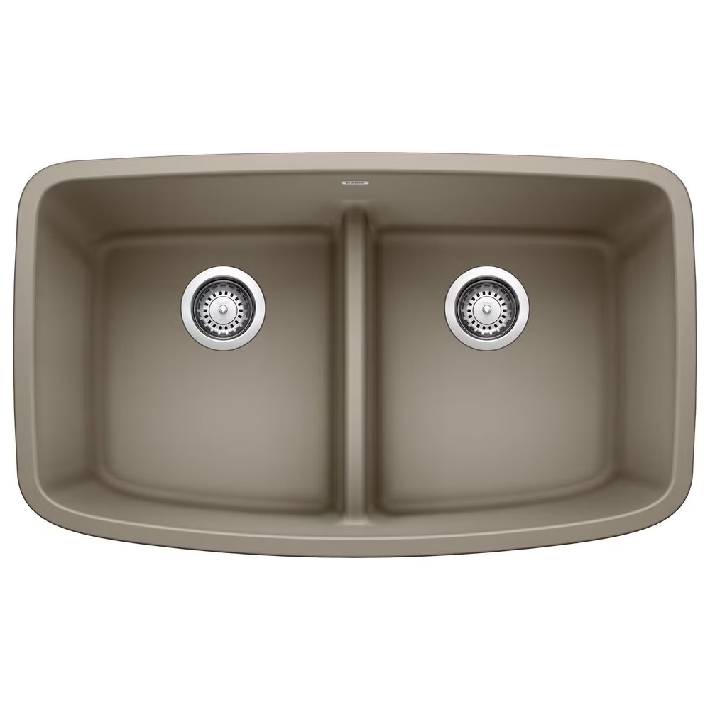 Blanco Valea 50/50 Equal Double Low Divide Sink in Truffle