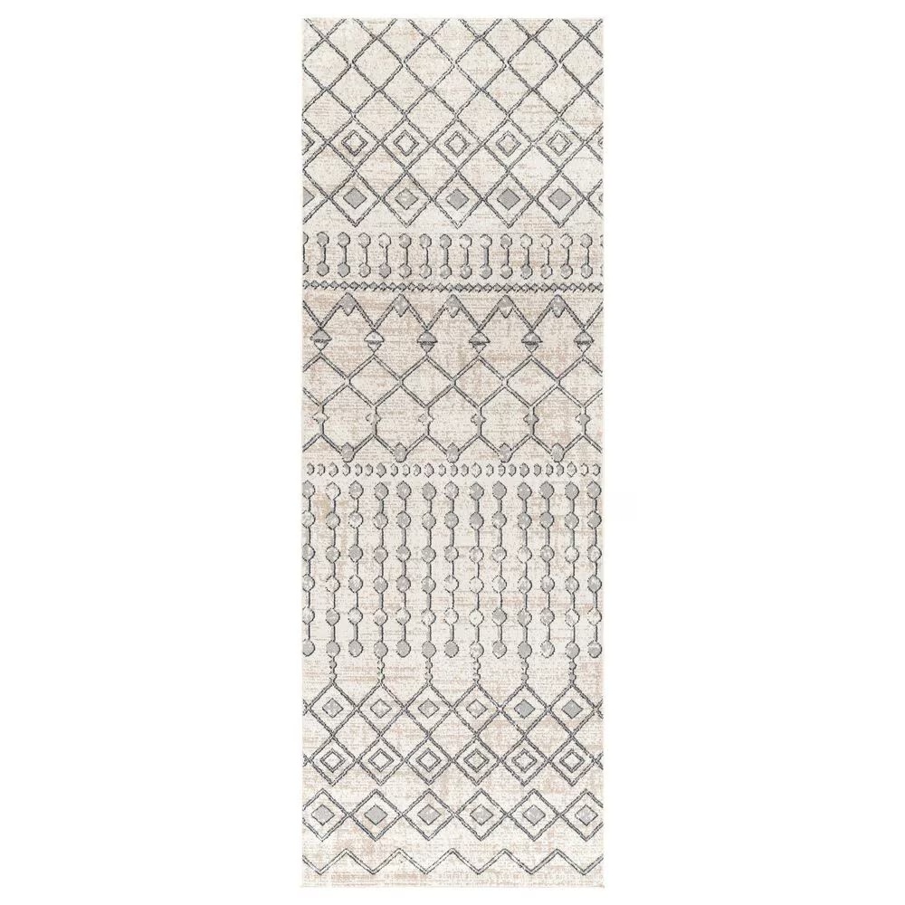Surya Lavadora 2'7" x 7'3" Ink Blue, Gray, Light Beige and Light Gray Runner