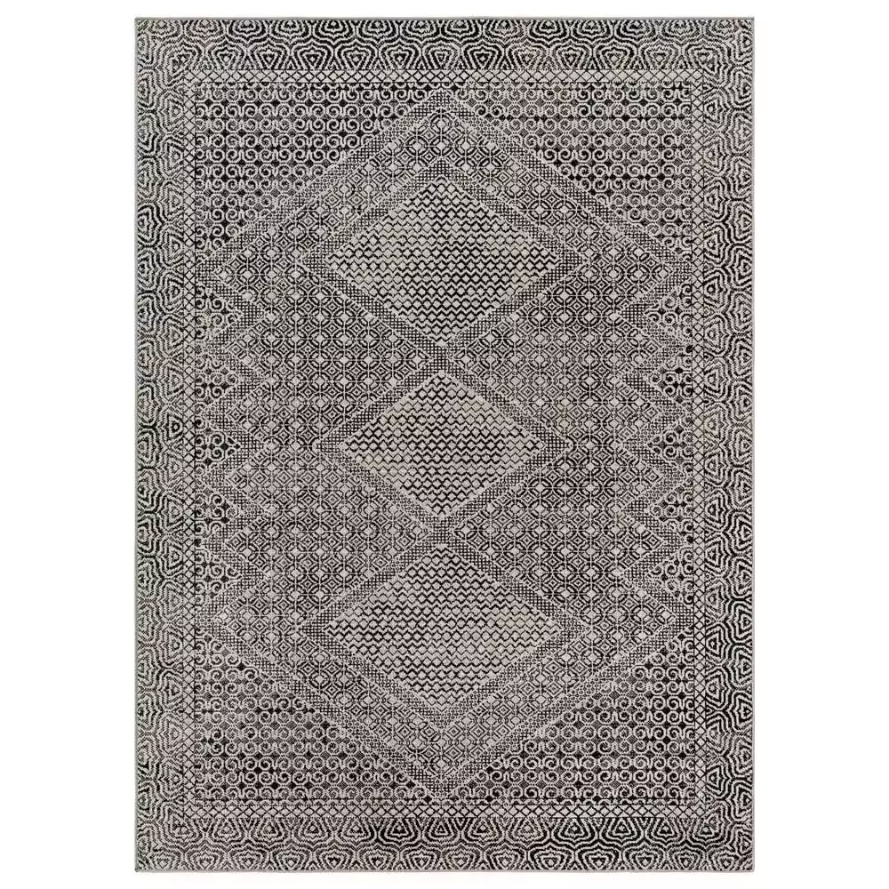 Surya Lavadora LVR2341 5'3" x 7' Black, Gray and Light Gray Area Rug