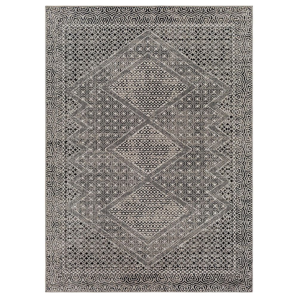 Surya Lavadora LVR2341 6'7" x 9' Black, Gray and Light Gray Area Rug