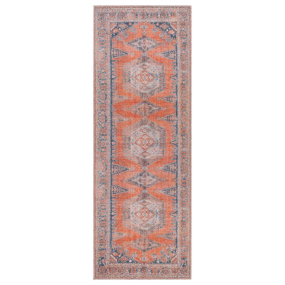 Surya Colin 2'7" x 10' Burnt Orange, Blue, Pale Blue and Tan Runner
