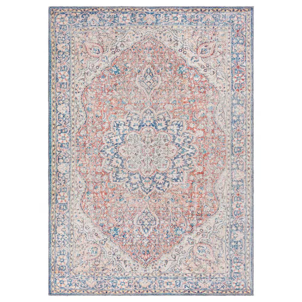 Surya Colin 6'7" x 9' Red, Blue, Tan, Yellow and Cream Area Rug