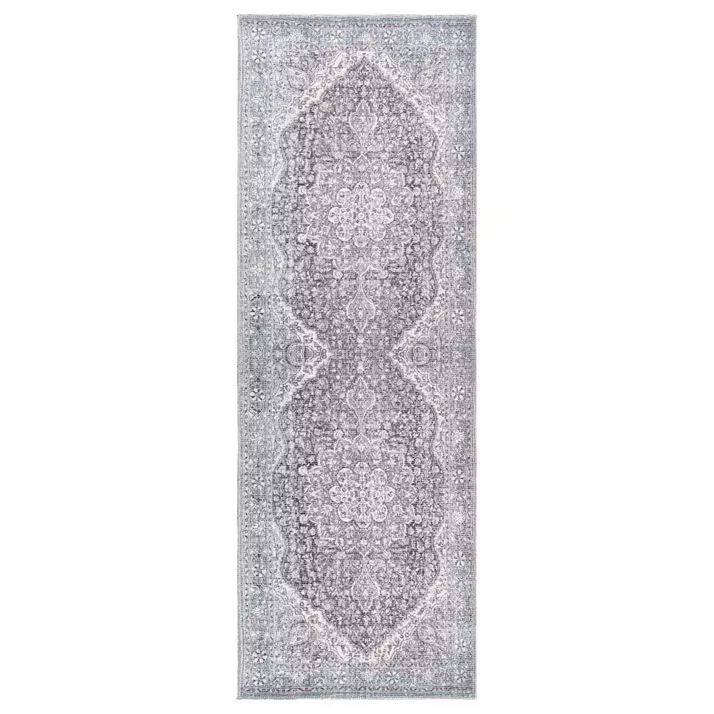 Surya Colin 2'7" x 7'3" Light Blue, Medium Green, Gray, Charcoal, Tan and Cream Runner
