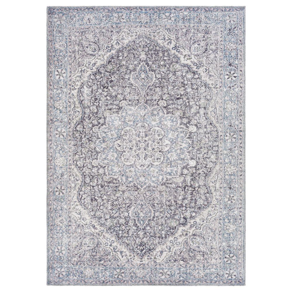 Surya Colin 6'7" x 9' Light Blue, Medium Green, Gray, Charcoal, Tan and Cream Area Rug