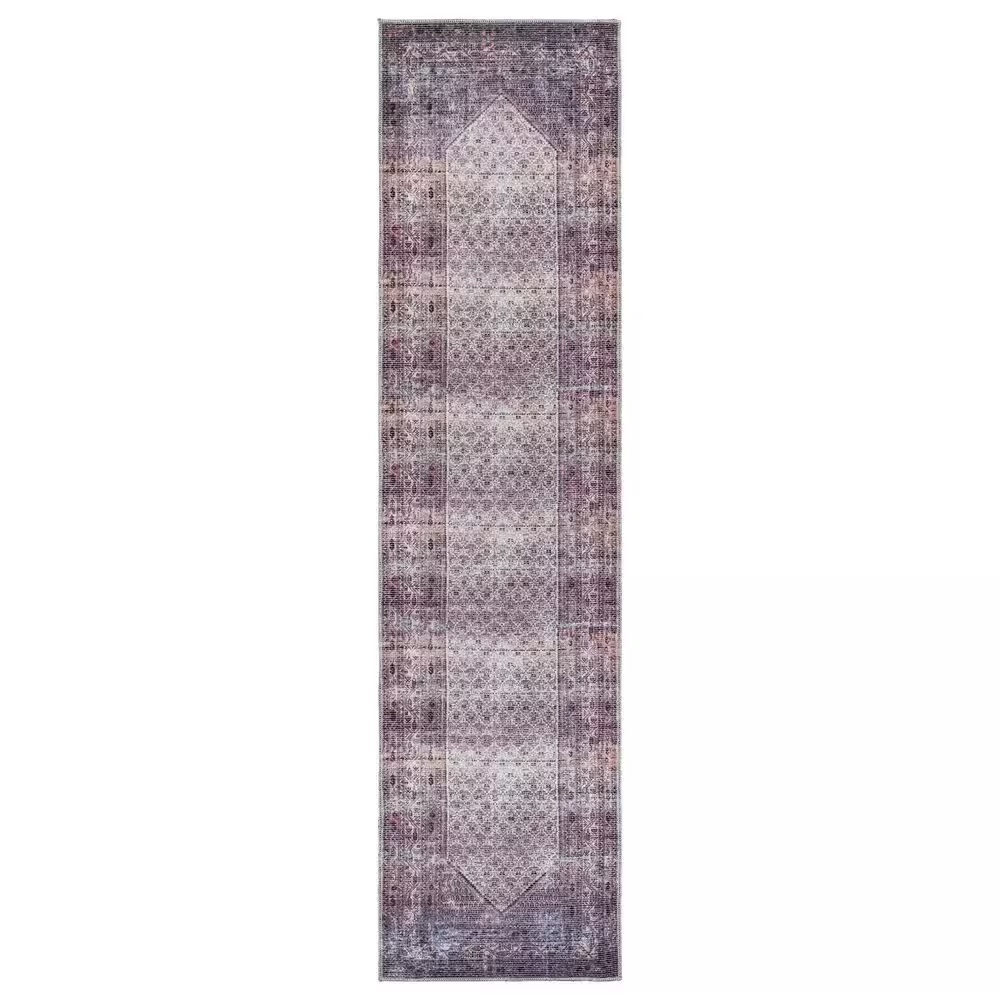 Surya Colin 2'7" x 10' Plum, Ink Blue, Dusty Pink and Cream Runner