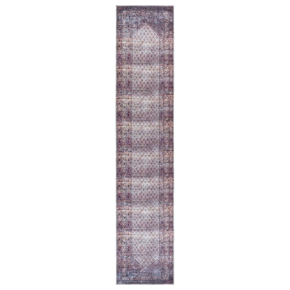 Surya Colin 2'7" x 12' Plum, Ink Blue, Dusty Pink and Cream Runner