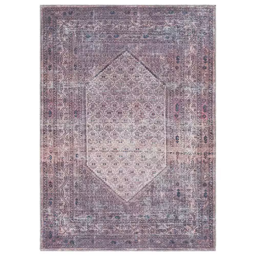 Surya Colin 6'7" x 9' Plum, Ink Blue, Dusty Pink and Cream Area Rug