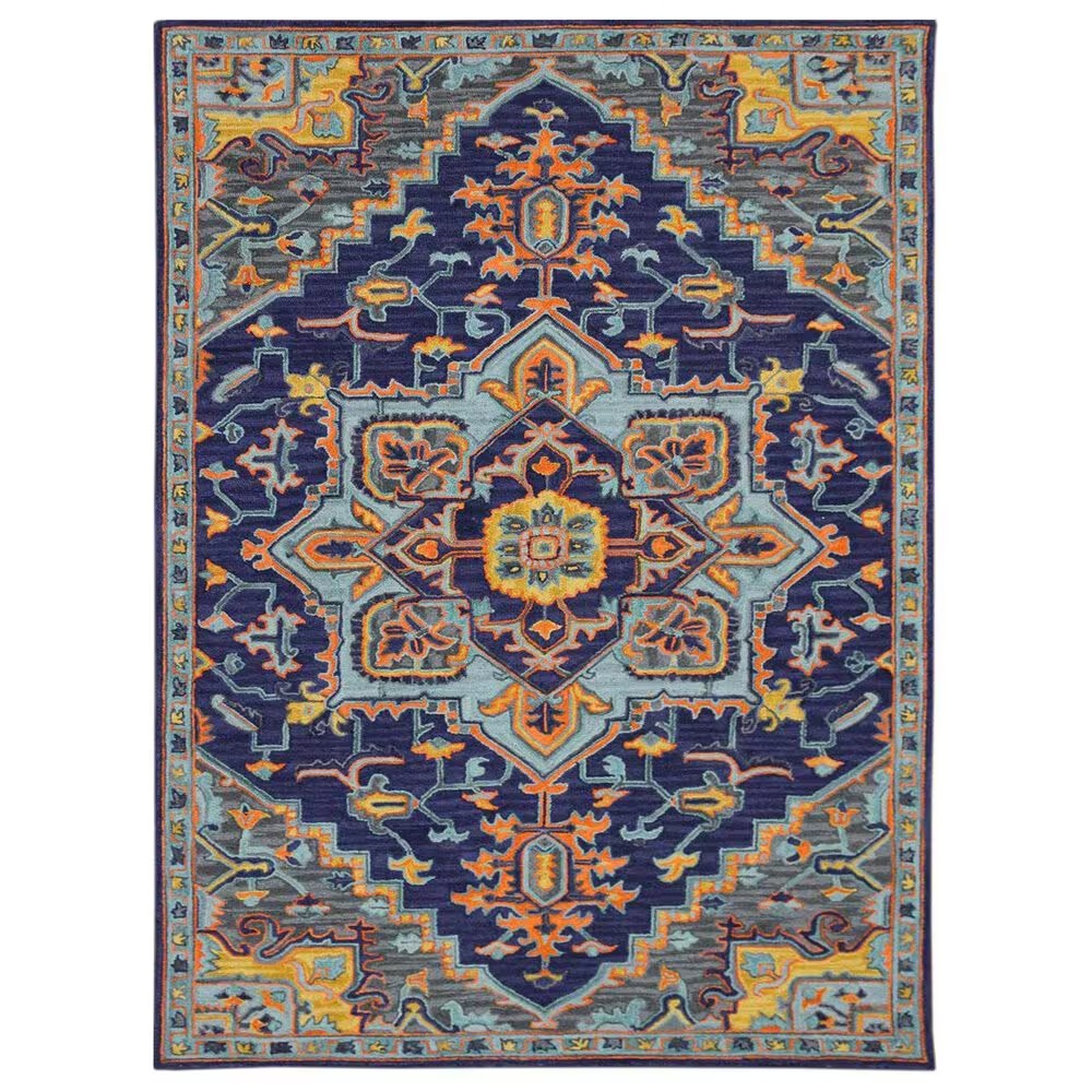 Amer Rugs Boho 8' x 11' Blue and Orange Area Rug