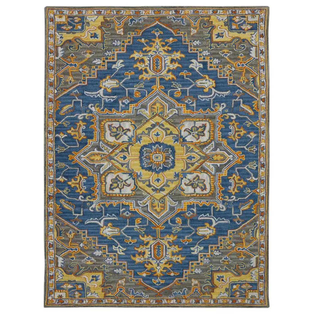 Amer Rugs Boho 7'6" x 9'6" Blue and Yellow Area Rug