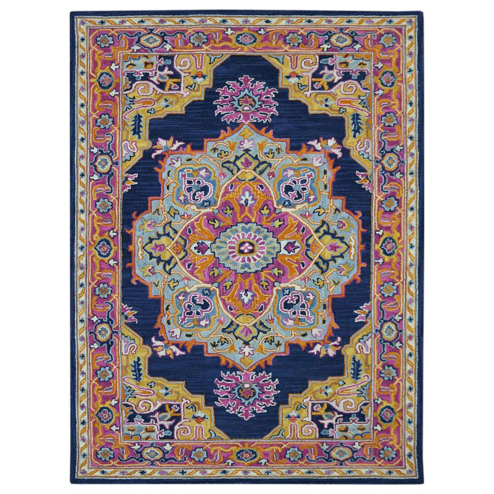 Amerr Boho 2' x 3' Navy and Pink Area Rug