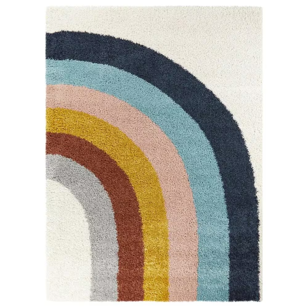 Balta Rugs Amelia Rainbow 3'11" x 5'7" White Kids Area Rug