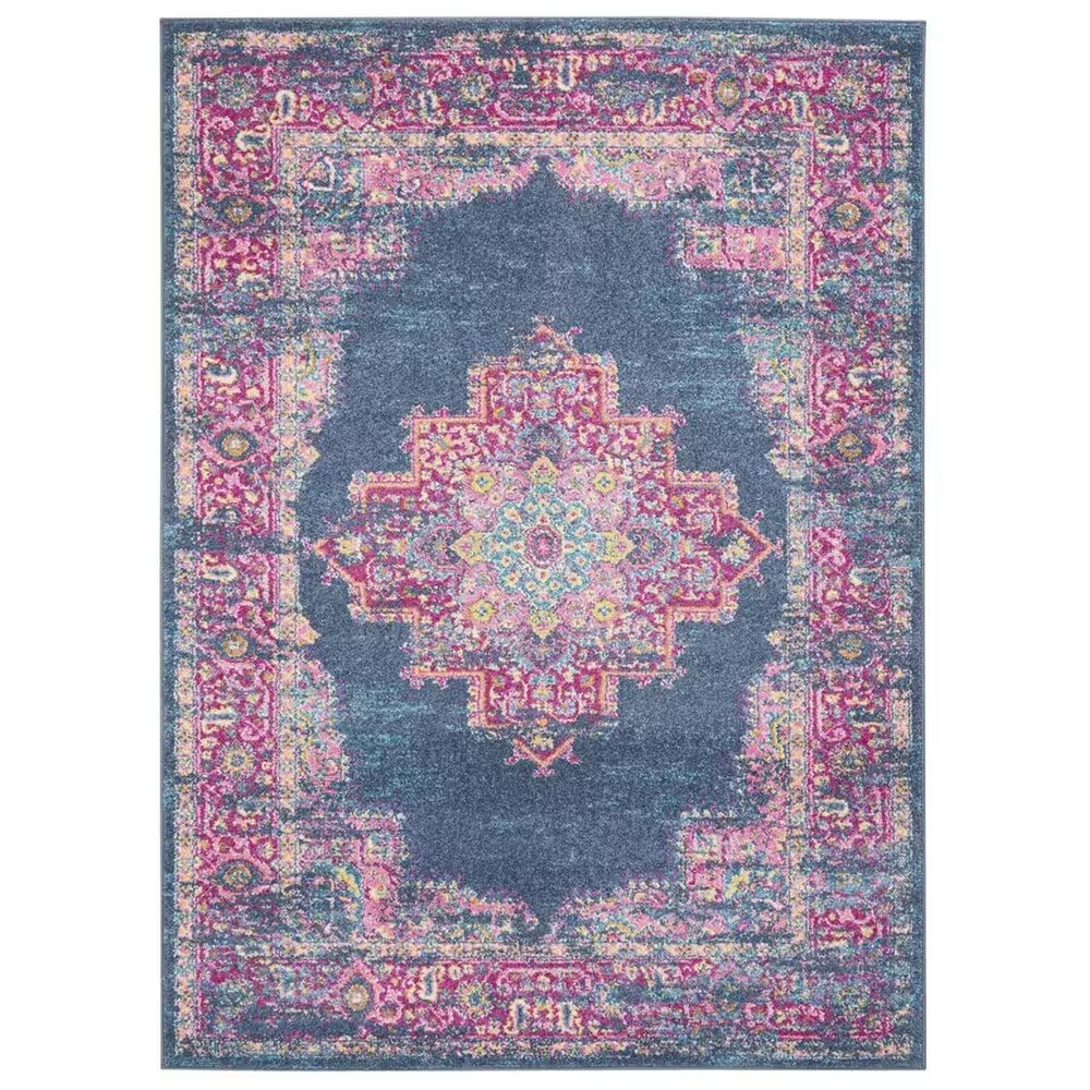 Nourison Passion PSN03 1'10" x 2' 10" Blue Area Rug