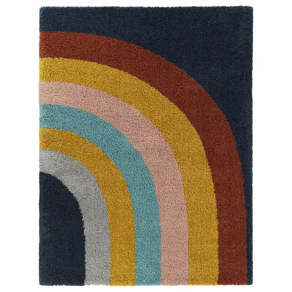 Balta Rugs Amelia Rainbow 8'9" x 12' Navy Blue Kids Area Rug