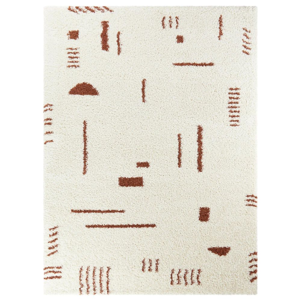 Balta Rugs Rupa 3090653 6'7" x 9' White and Rust Area Rug