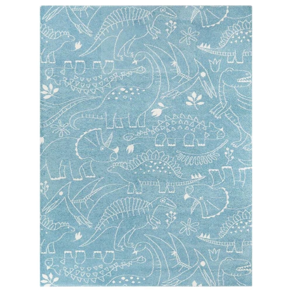 Balta Rugs Parker Dinosaur 3'11" x 5'7" Teal Kids Area Rug