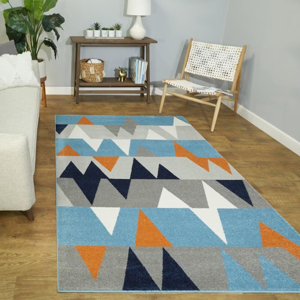 Balta Rugs Modern Geometric 3'11" x 5'7" Blue Area Rug