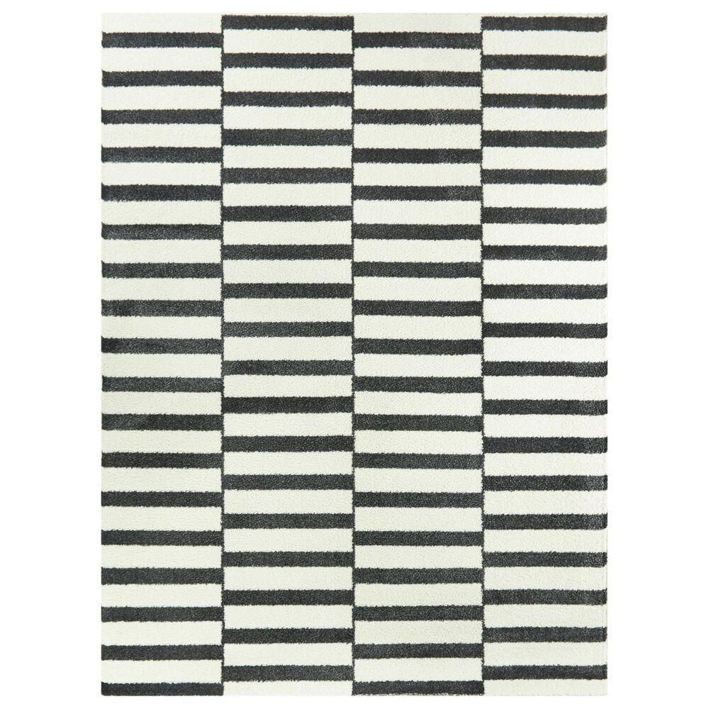 Balta Rugs Dewey Ultra Light Striped 5'3" x 7' Charcoal Area Rug