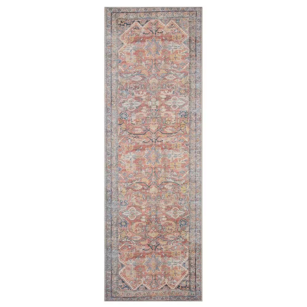 Loloi Adrian 2'6" x 9'6" Rust and Denim Runner