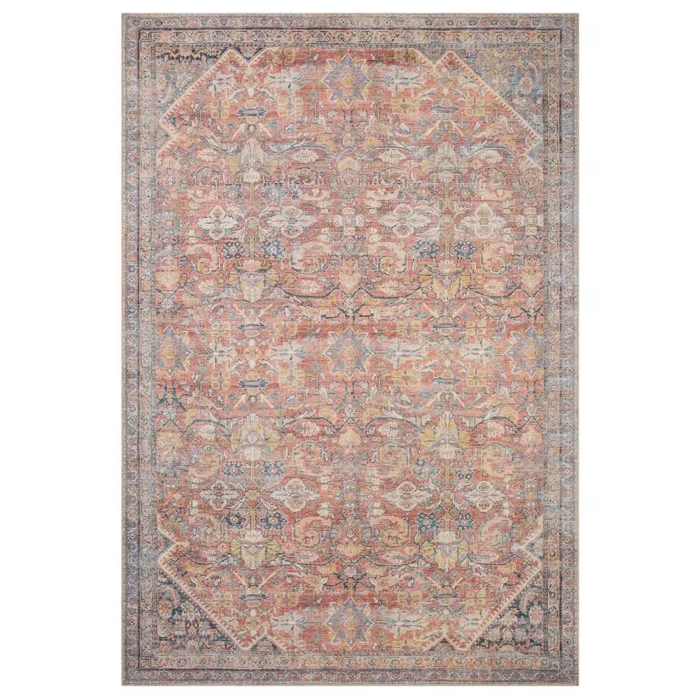 Loloi Adrian 3'6" x 5'6" Rust and Denim Area Rug