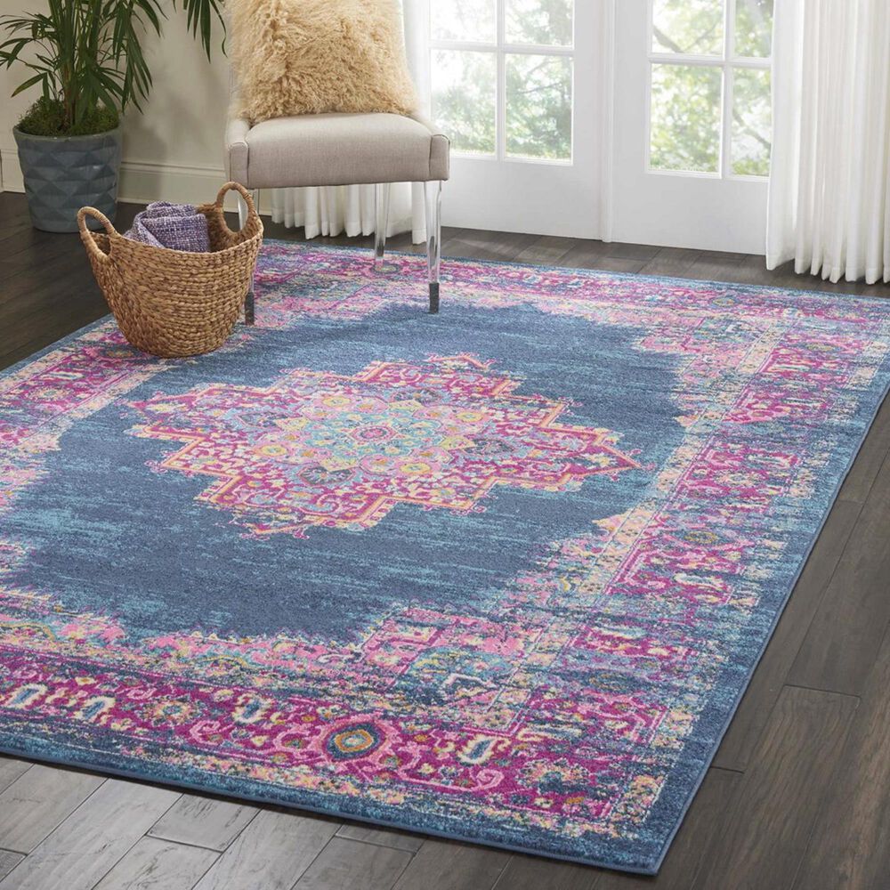 Nourison Passion PSN03 5'3" x 7'3" Blue Area Rug
