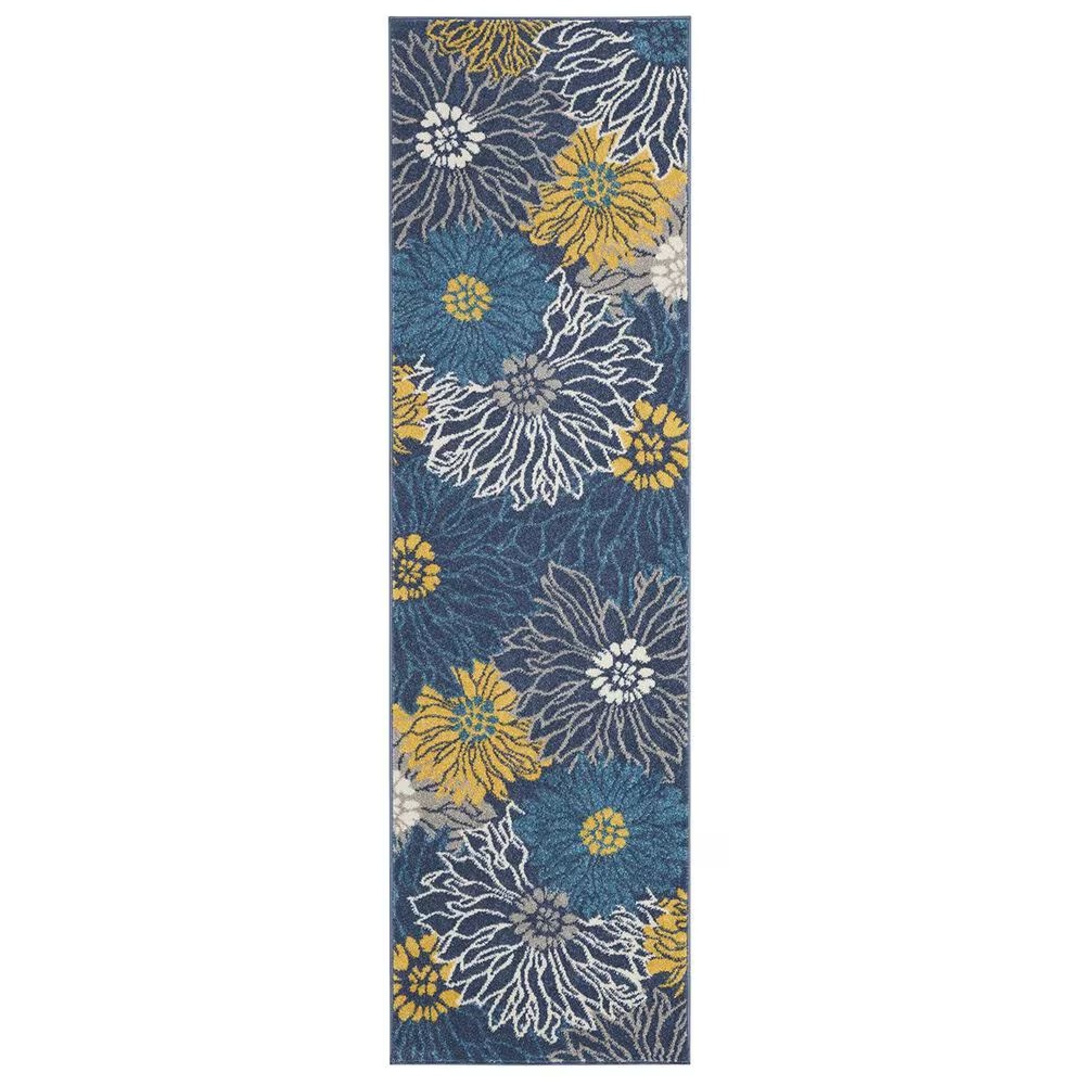 Nourison Passion PSN17 2'2" x 7'6" Blue Runner