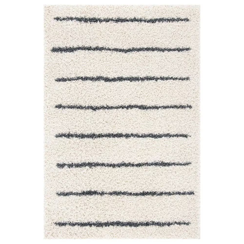 Safavieh Venus Shag VNS604B 10' x 14' Ivory and Dark Grey Area Rug