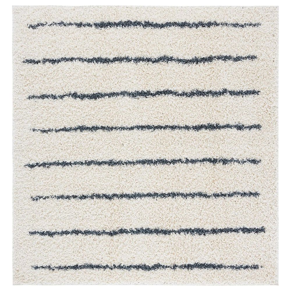 Safavieh Venus Shag VNS604B 2'7" Square Ivory and Dark Grey Area Rug