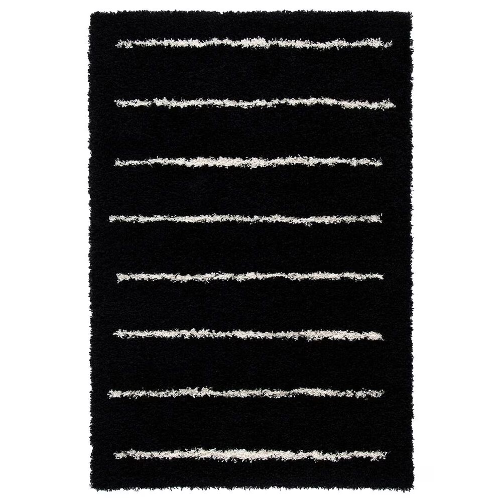 Safavieh Venus Shag VNS604Z 8' x 10' Black and Ivory Area Rug