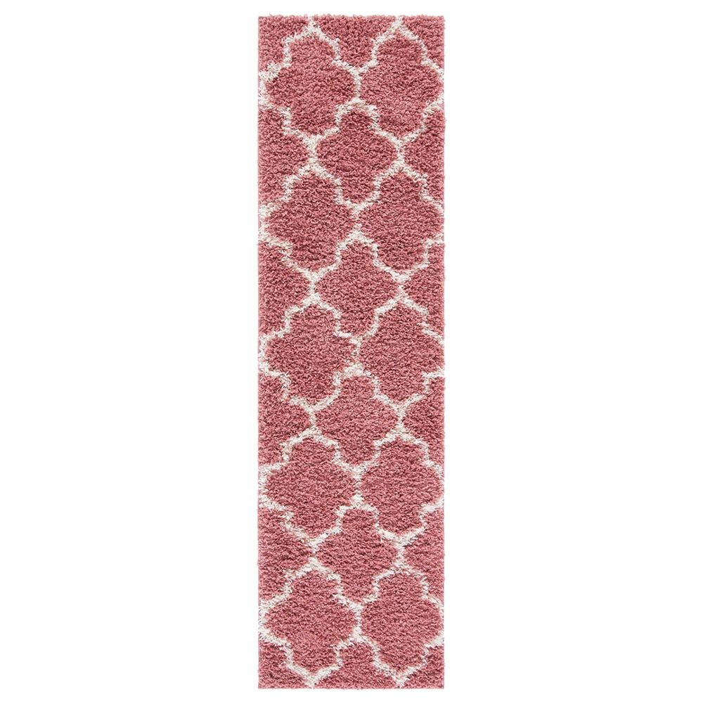 Safavieh Venus Shag VNS524U 2'2" x 8' Pink and Ivory Runner