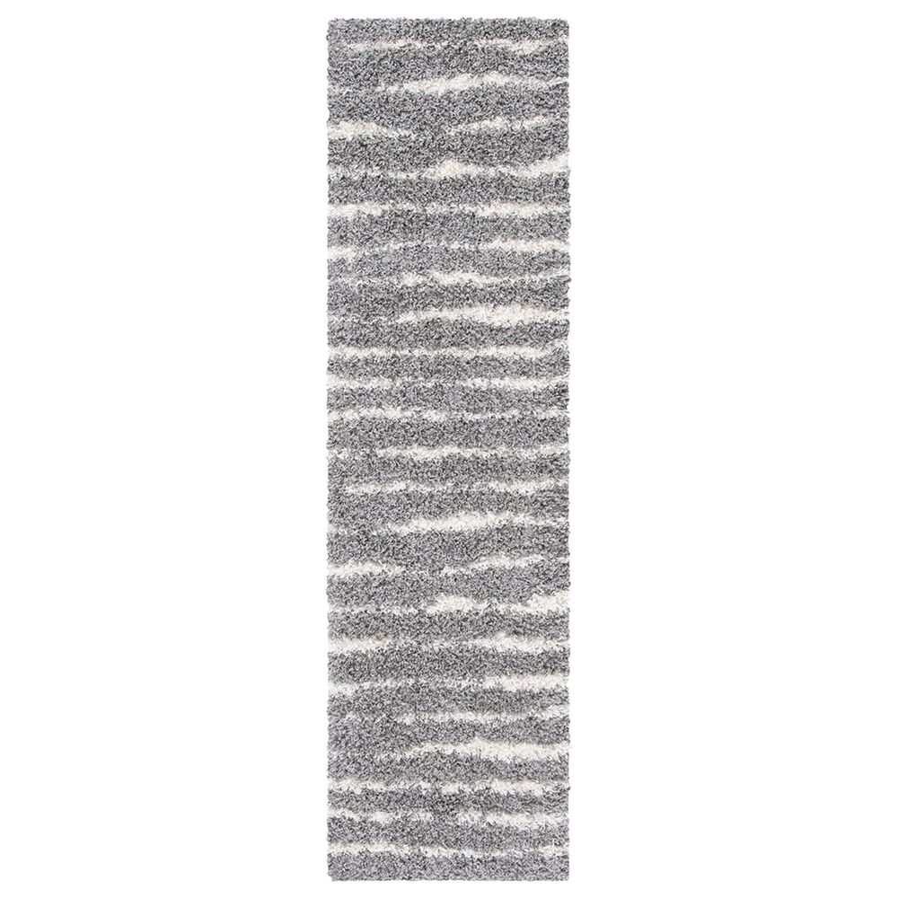 Safavieh Venus Shag VNS603J 2'2" x 8' Grey and Ivory Runner
