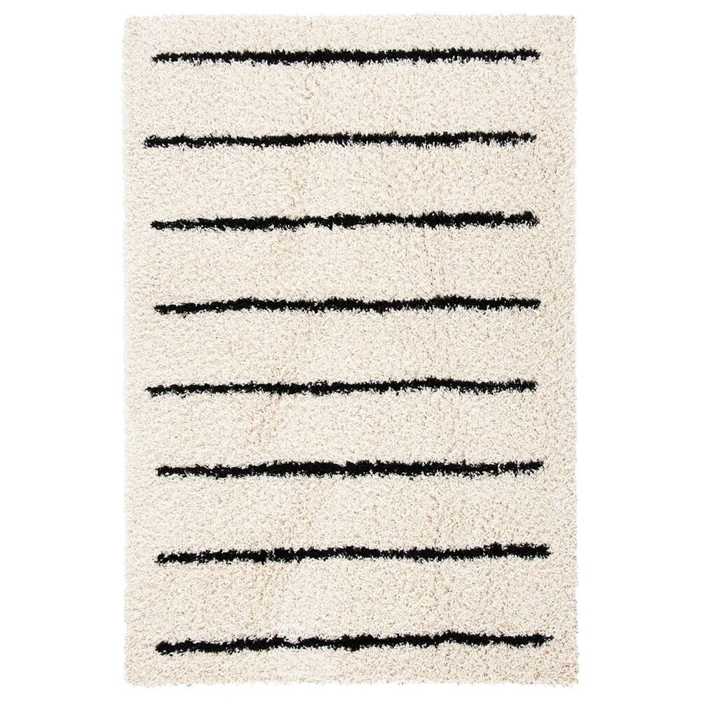 Safavieh Venus Shag VNS604A 5'3" x 7'6" Ivory and Black Area Rug