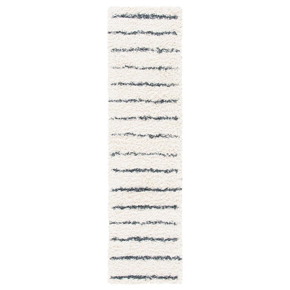 Safavieh Venus Shag VNS604B 2'2" x 12' Ivory and Dark Grey Runner